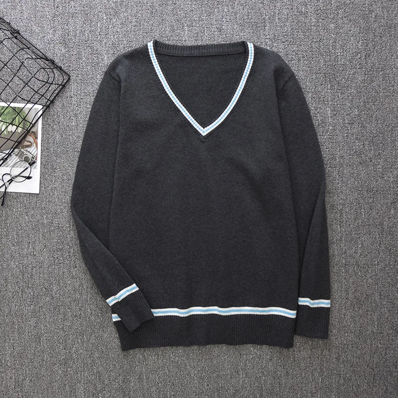 2019 New Sweater Slytherin Ravenclaw Hufflepuff Long Sleeve Sweater V-neck All-match Unisex Daily Clothes Cosplay Costumes