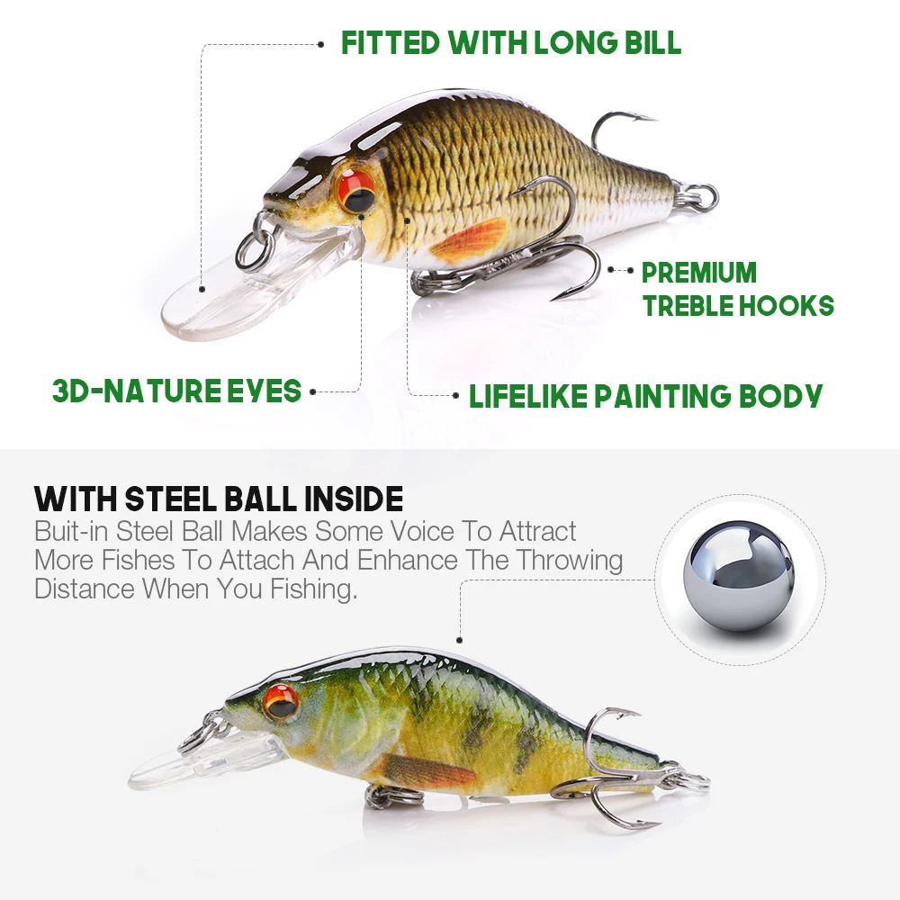 VTAVTA 3pcs 11g 7cm  ٴϴ ̳  ̳ Wobblers Crankbaits  Ŭ ڿ ũ   ϵ ΰ ̳ ŰƮ
