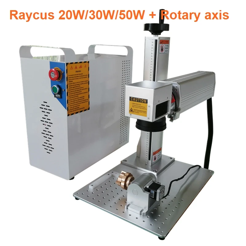 

20w 30W Raycus fiber laser marking machine Gold silver Jewelry engraving machine for metal engraver rotary axis included