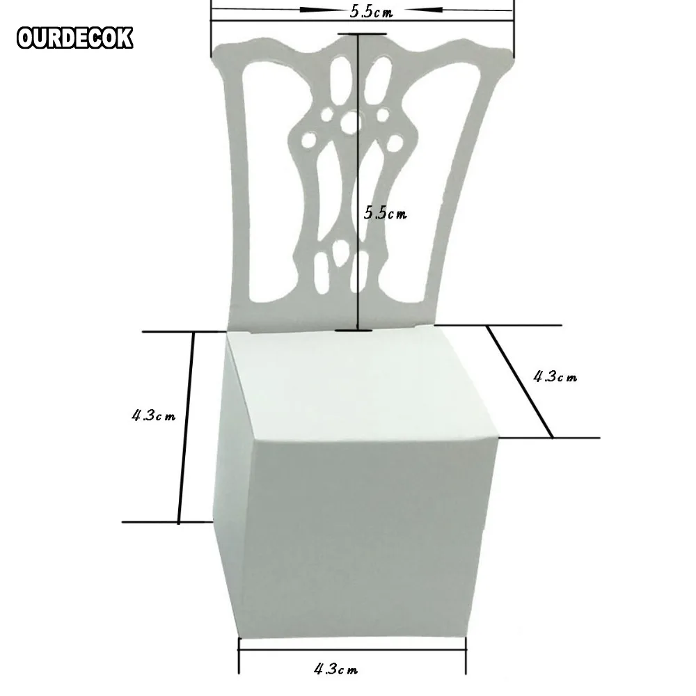50 шт. стул Форма Место Держатель для карт свадебные коробки конфет подарок любимые коробки Свадебная бонбоньерка вечерние принадлежности