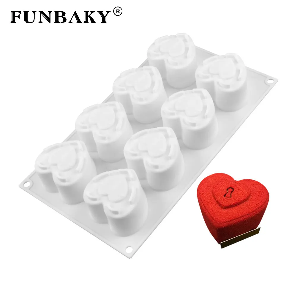 FUNBAKY 3d силикон случайный цвет в форме сердца торт мусс украшение форма испечь формы для выпечки инструмент DIY - Цвет: Random Color