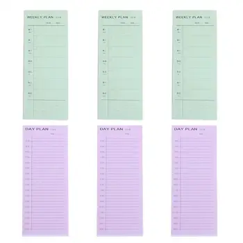 

6 Packs Monthly Weekly Plan Schedule Sticky Paper Pads Month Memo Refrigerator Stickers for Home Office (Green+Pink)