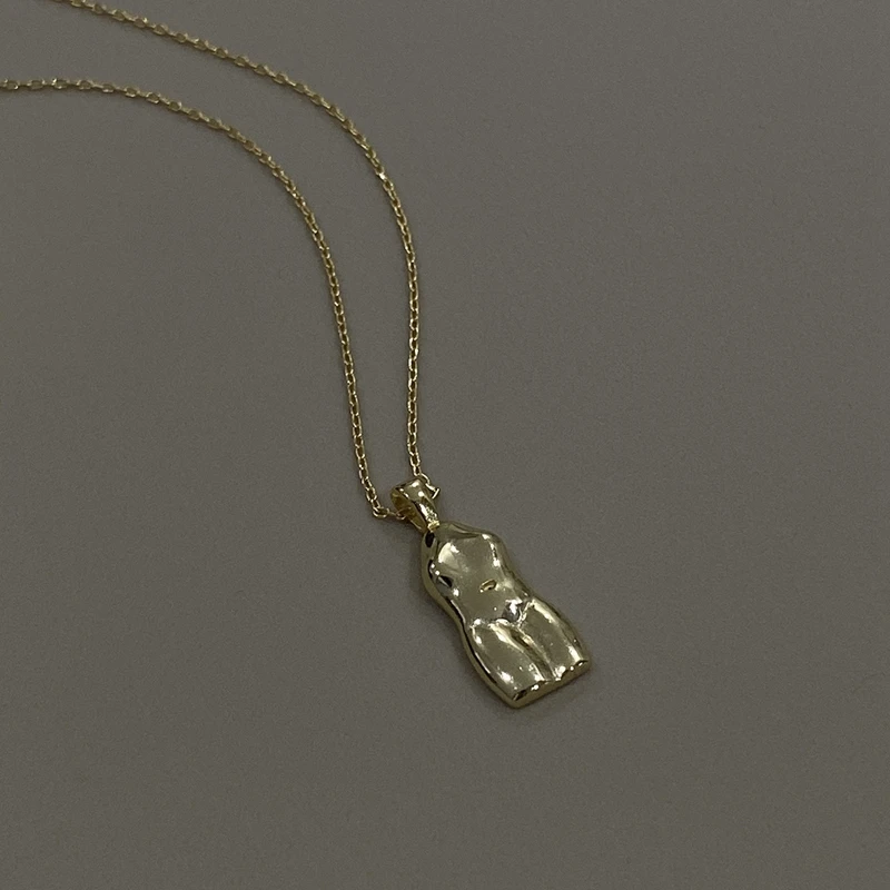 Silvology абстракция человеческого тела художественное ожерелье-кулон 925 пробы серебро минималистский манекен Цепочки и ожерелья для Для женщин сексуальный, ювелирное изделие, подарок