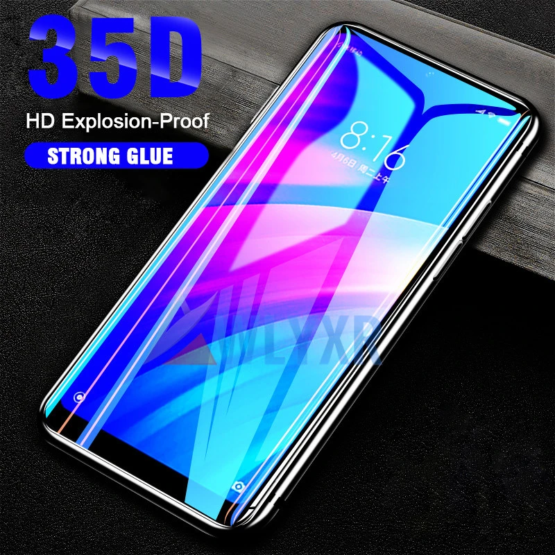 

35D Curved Tempered Glass For Redmi 7 A Note 7 Pro 6 5 Pro Screen Protector Film For Xiaomi mi 9 SE T A2 8 Lite Protective Glass