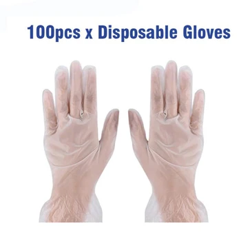 

100PCS Latex Disposable Gloves Home Kitchen/Work/Rubber/Garden Gloves Universal For Left And Right Hand 3 Sizes
