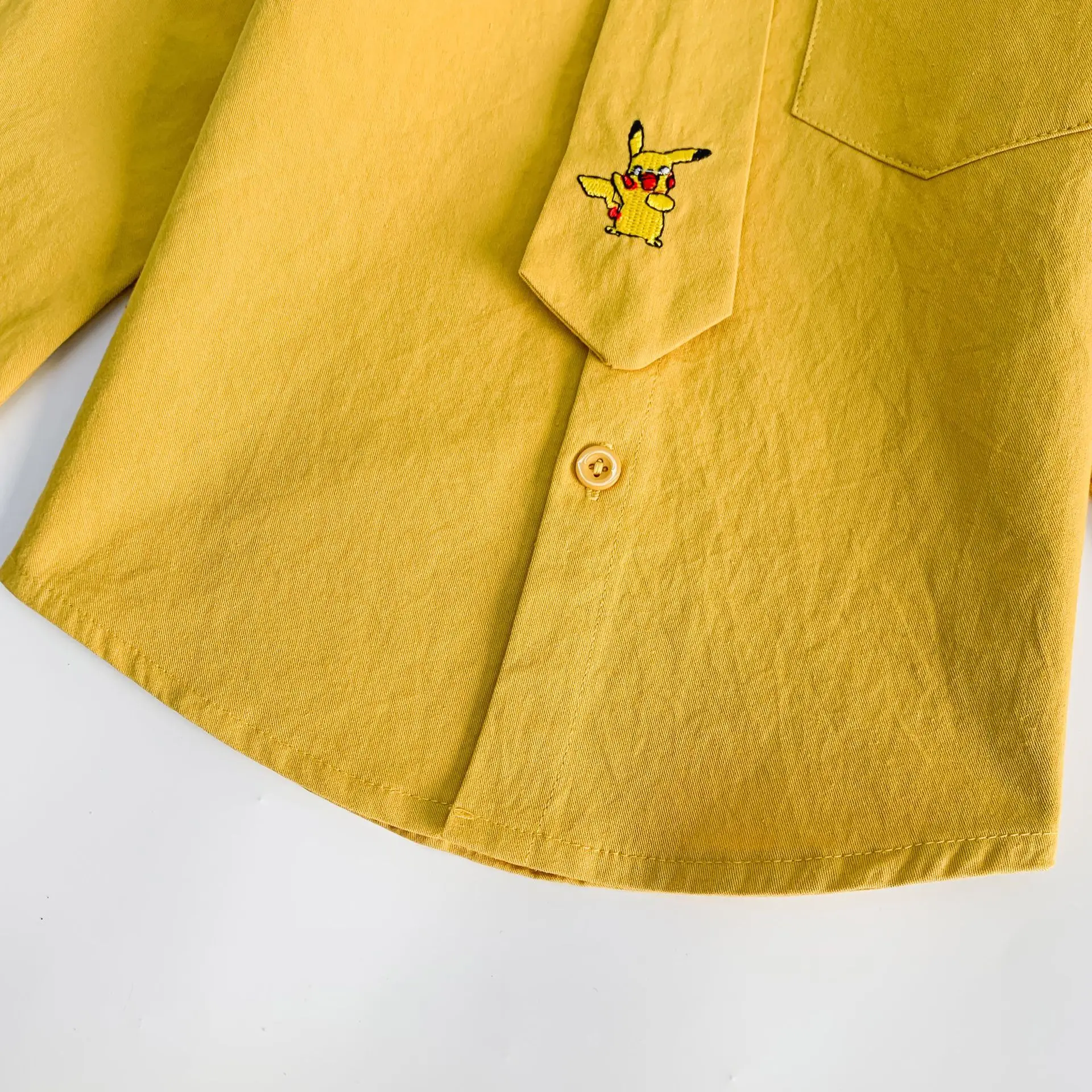WLG/рубашка для мальчиков и девочек Детская осенняя рубашка оранжевого цвета с вышивкой и героями мультфильмов модная универсальная одежда для малышей