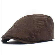 Новинка, Мужская однотонная хлопковая кепка Гэтсби для гольфа, таксистка, берет газетчика, шляпа плюща, для вождения, от солнца, плоская, черная, коричневая, серая
