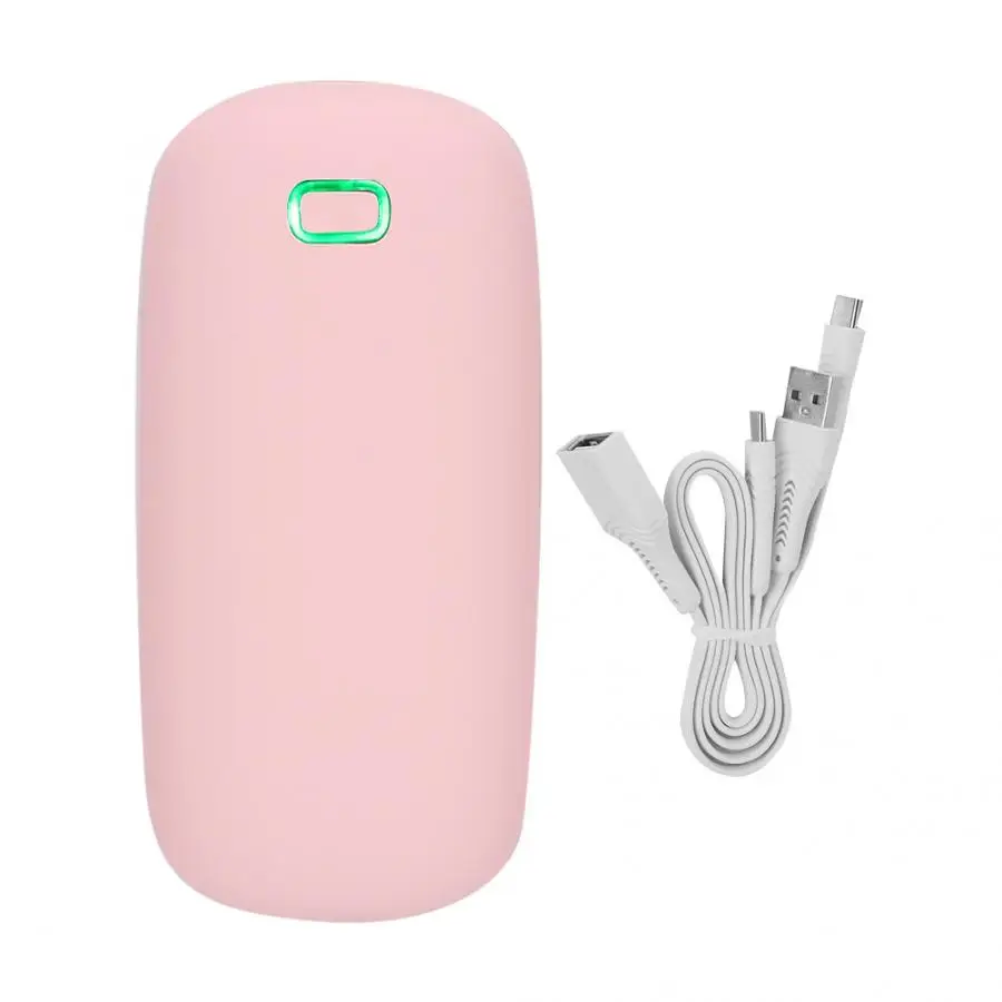 Pink Мини Портативный usb зарядка двусторонний термостатический Электрический подогреватель для рук Массажер Лечение - Цвет: Pink