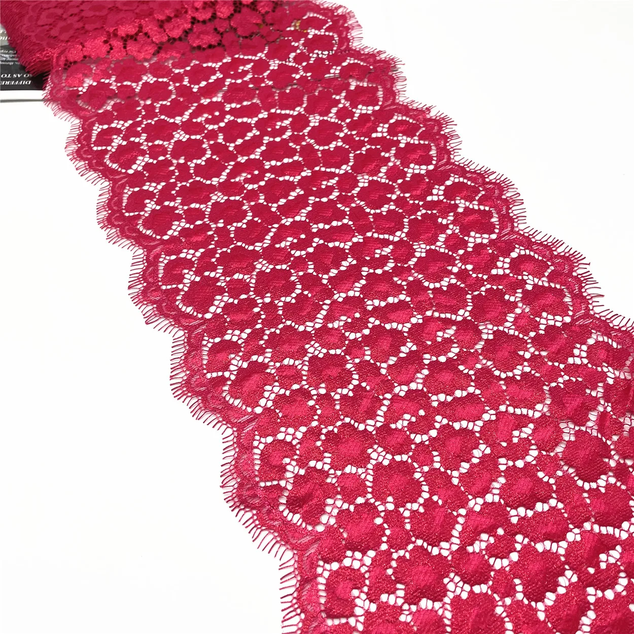 3y/lot 21cm Shiny Non-Elastic Eyelash Lace Trim Sparkle Foil 5