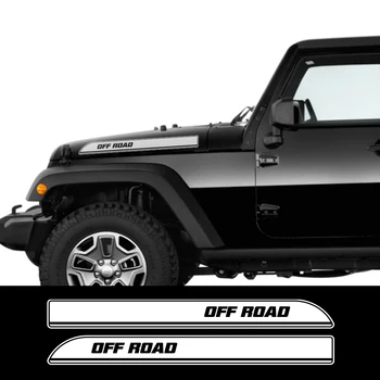 

2PCS For Jeep Renegade CJ TJ YJ Wrangler JK TJ Rubicon Car Hood Side Stripe Vinyl Stickers Decals Auto Body Exterior Accessories