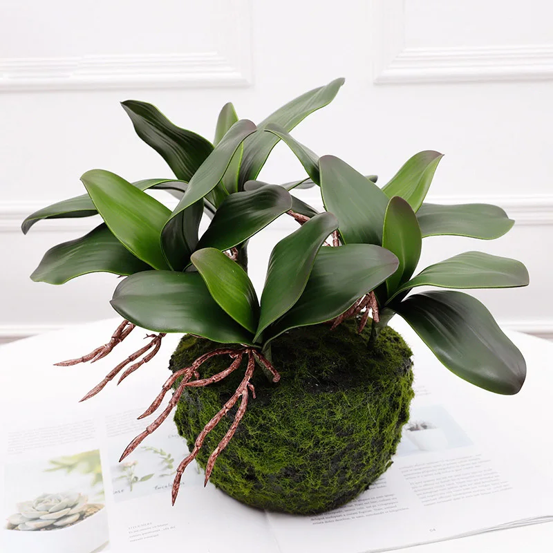 

1PCS Artificial Green butterfly orchid Leaf Plastic Flower Leaf Home Wedding Party Diy Match Decoration