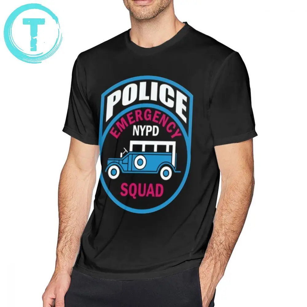 

Nypd T Shirt NYPD EMERGENCY SQUAD POLICE T-Shirt Short Sleeve Printed Tee Shirt Summer Oversize Funny 100 Cotton Mens Tshirt