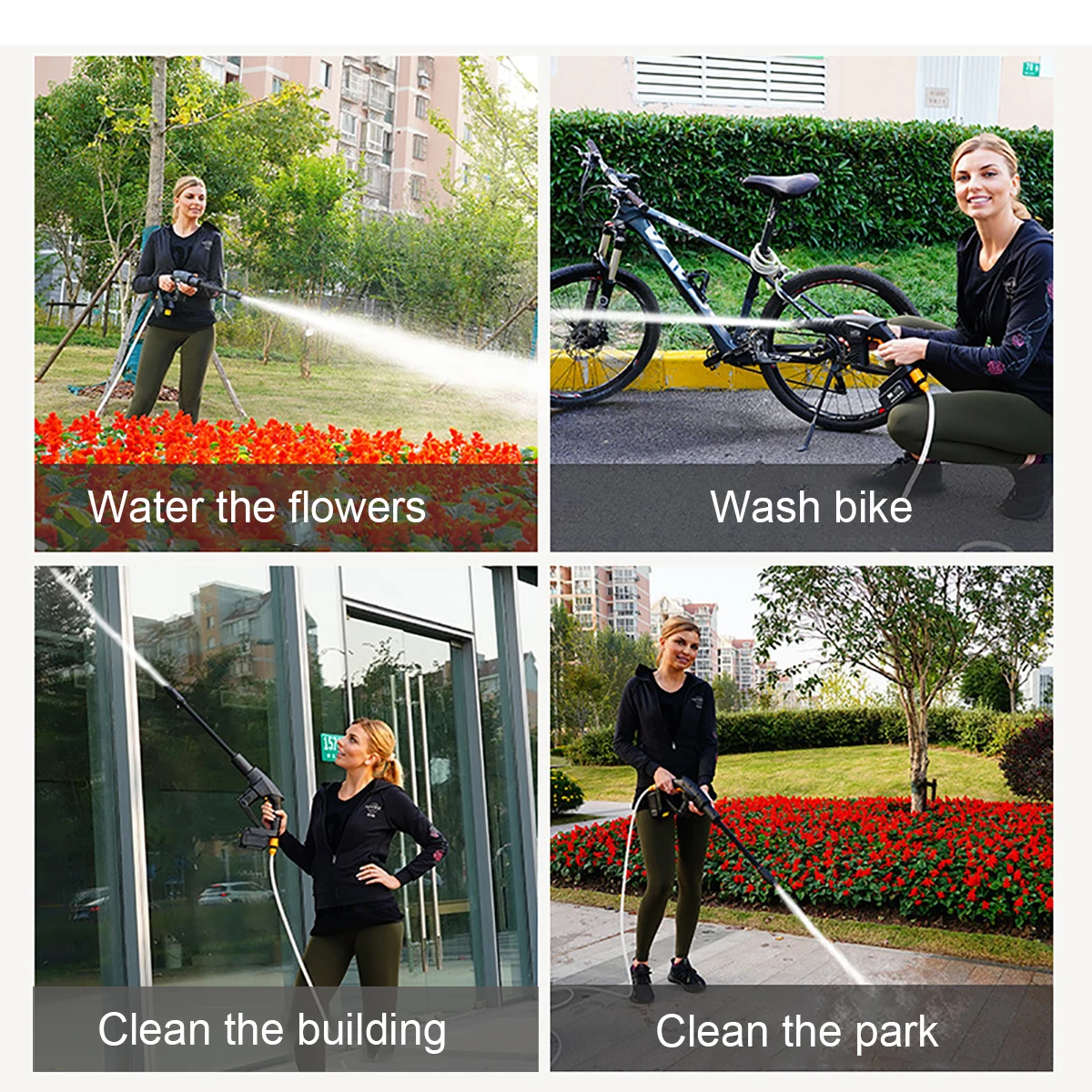 US $141.03 12pcsSet 21V Car Washer Cordless Rechargeable Car Washer 09Mpa High Pressure Hose Cleaner 2x10000mA Battery Washing Machine