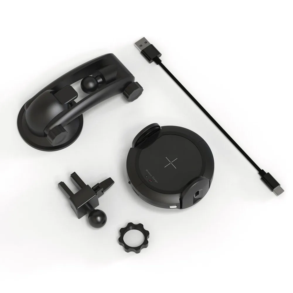 Car Mount Holder Smart Wireless Charger for iPhone X 8 Automatic Infrared Sensor Mobile Phone Wireless Charging Docking Stand