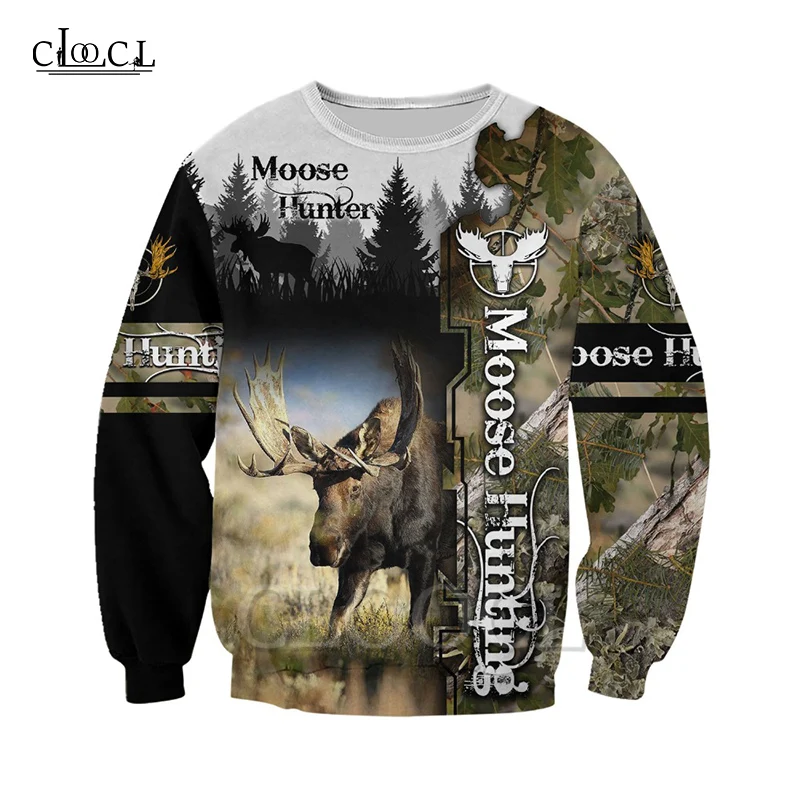 

CLOOCL Moose Hunting Camo 3D Print Men Hoodie Harajuku Fashion Sweatshirt Unisex Casual Autumn Hot Selling Zipper Coat