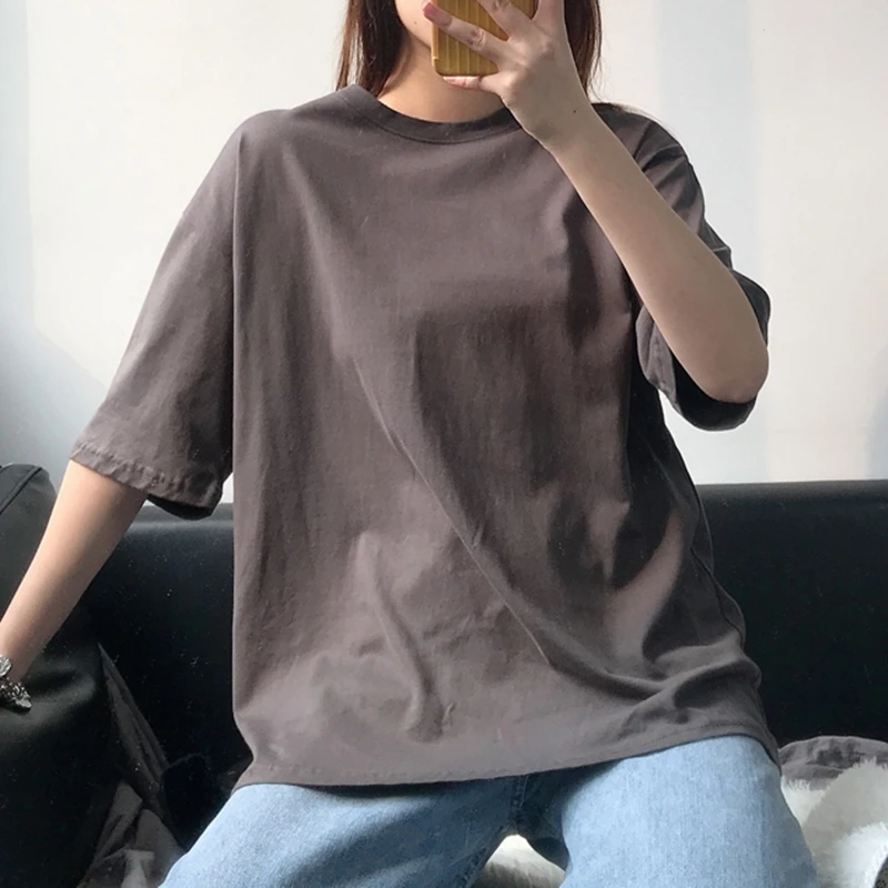 

Casual Summer T shirt Women Loose Harajuku O-Neck Tee Tops Short Sleeve Chic T-shirt Female Oversized Tshirt
