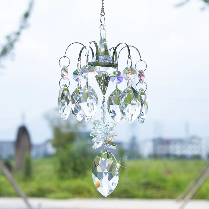 Suncatcher H&D Crystal Horse Eye Prisms For Window Hanging Ornament Rainbow Maker Hanger for Home,Garden Christmas Decoration sun catcher,sun catchers,window ornament