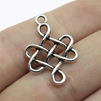 

30pcs 31x18mm Chinese Knot For Jewelry Making Antique Bronze Lucky Chinese Knot Pendants Charm Chinese Knot Connector