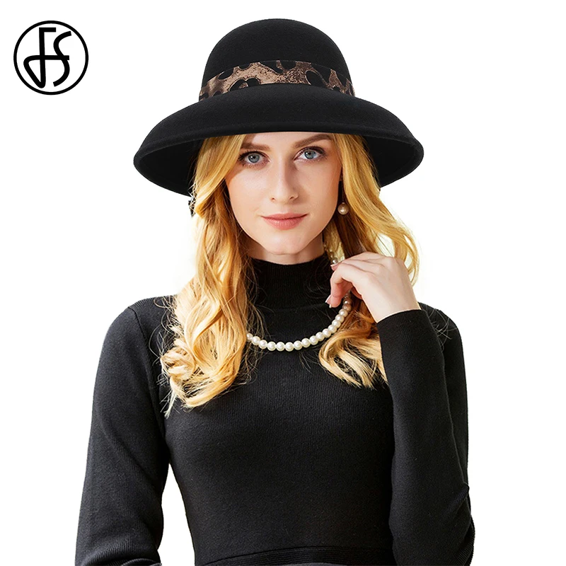 Женское винтажное шерстяное платье FS с леопардовым принтом и бантом зимнее