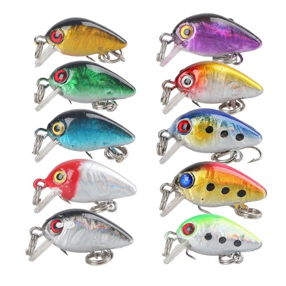 

10pcs Mini Crazy Wobble pesca Crankbait Hard Crank Bait Tackle Artificial Fishing Lures Swimbait Fish Japan Wobbler