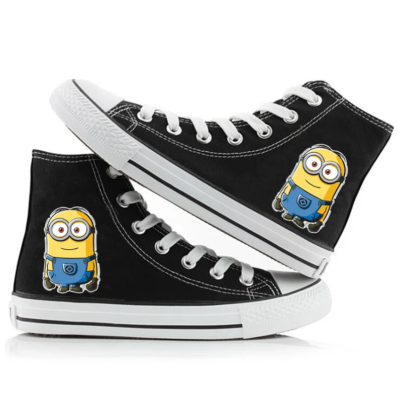 

Hot Anime Minions Men's Boys' Canvas shoes Sneakers Men Cosplay Cartoon High Top Lace Up Canvas Shoes Causal Students Shoes