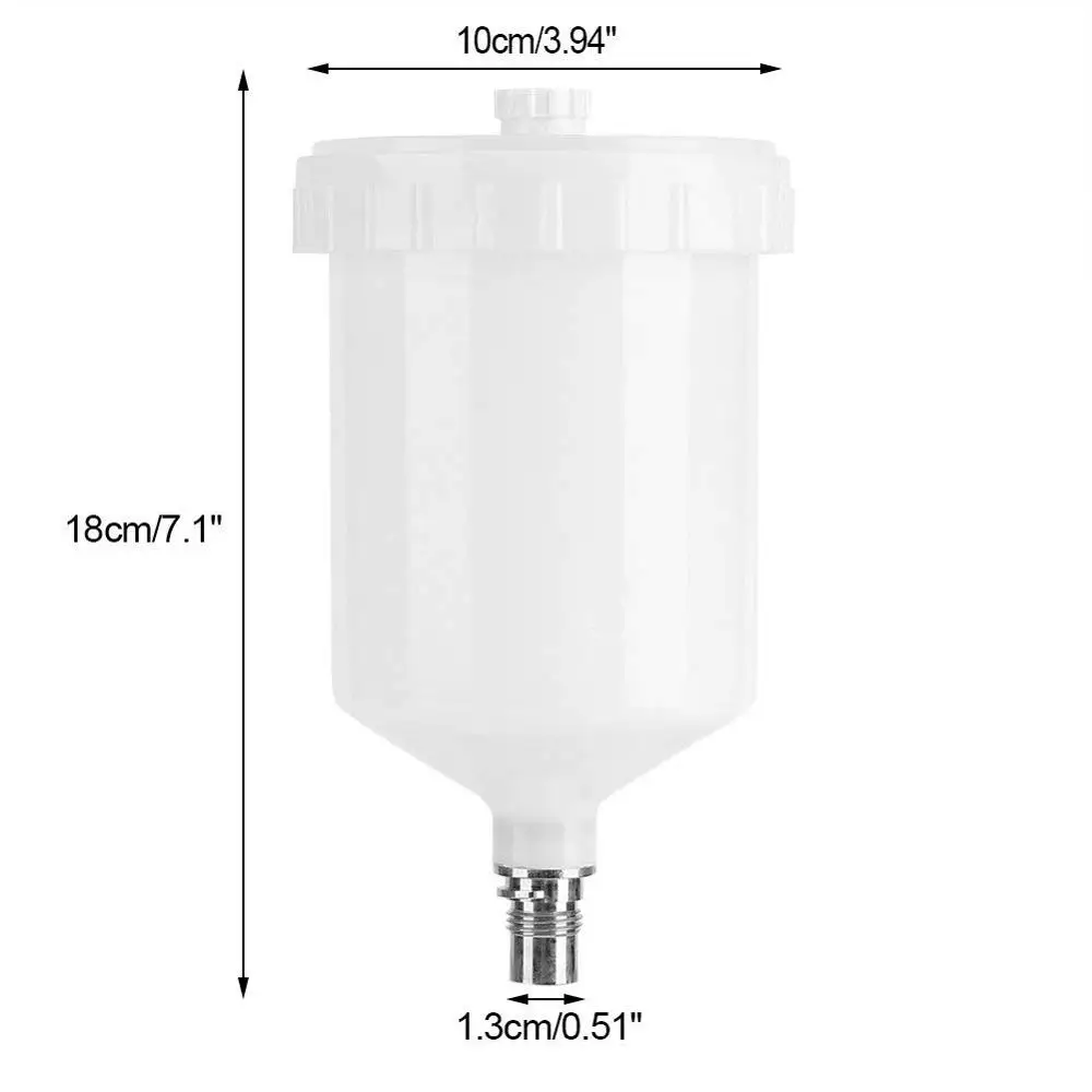 For Sata Sprayer Cup Connector Jet Paint Sprayer 600Ml white Plastic Hvlp Paint Cup Pot Accessories