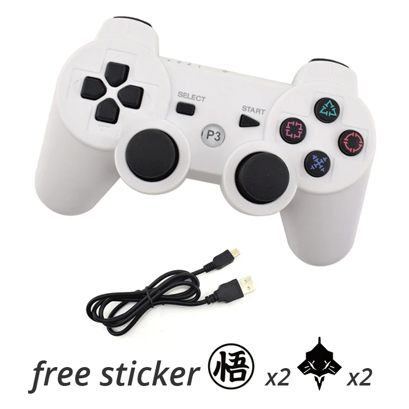 Данные лягушка беспроводной геймпад для sony PlayStation 3 геймпады PS3 ПК джойстик игровой контроллер Bluetooth двойная вибрация - Цвет: white