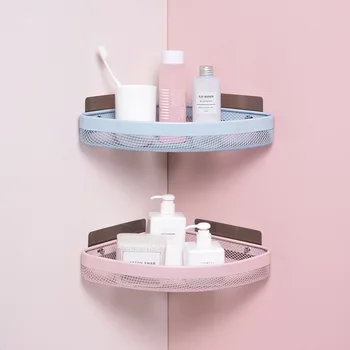 

Punch-free Bathroom Shelf Triangle Wash Table Storage Supplies Wall-mounted Bathroom Toilet Shelf Adhesive Storage Rack
