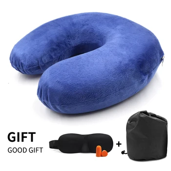 

28*28*8cm Memory Foam Neck Pillow Resting Head Neck U Shape Soft Travel Pillow for Business Office Train Rest With Gifts