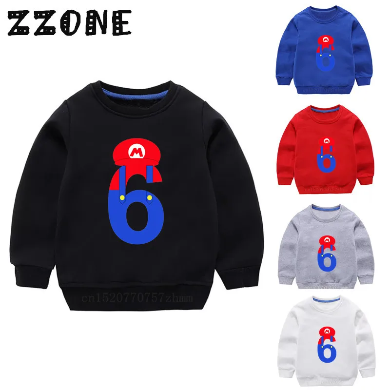 

Children's Hoodies Kids Super Mario Number 5-8 Print Funny Sweatshirts Baby Pullover Tops Girls Boys Autumn Clothes,KYT5233