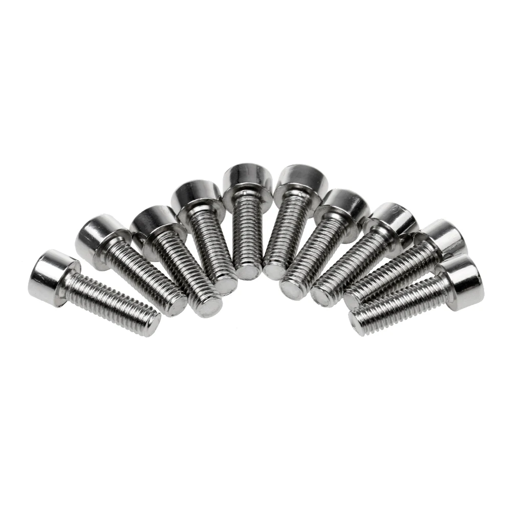 10pcs / Set M5 * 15 Bike Bottle Cage Screws - Stainless Steel, Silver