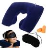 1PC Random Color Headrest Soft U Shaped Cushion Air Flight Inflatable Pillows Car Nursing Cushion Travel Pillow Support Neck 4