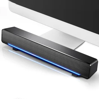 

USB 3D Wired Stereo Soundbar Music Player Bass Surround Sound Box 3.5mm Input for desktop laptop TV smartphone tablet PC