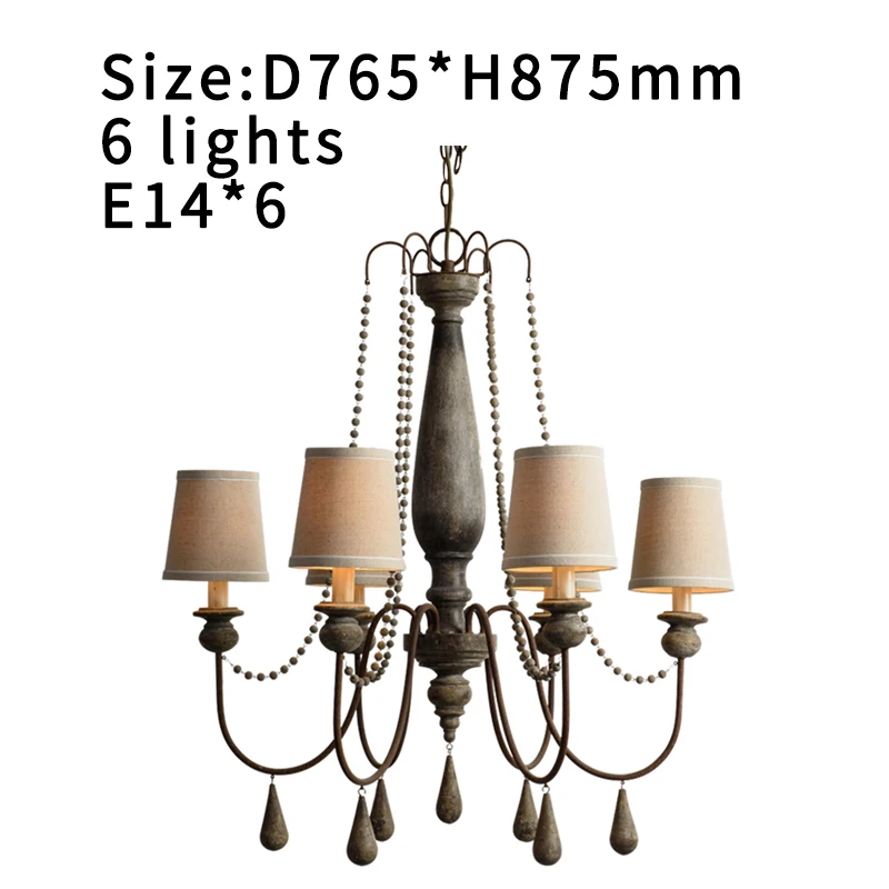 Fabric shade chandeliers rustic 