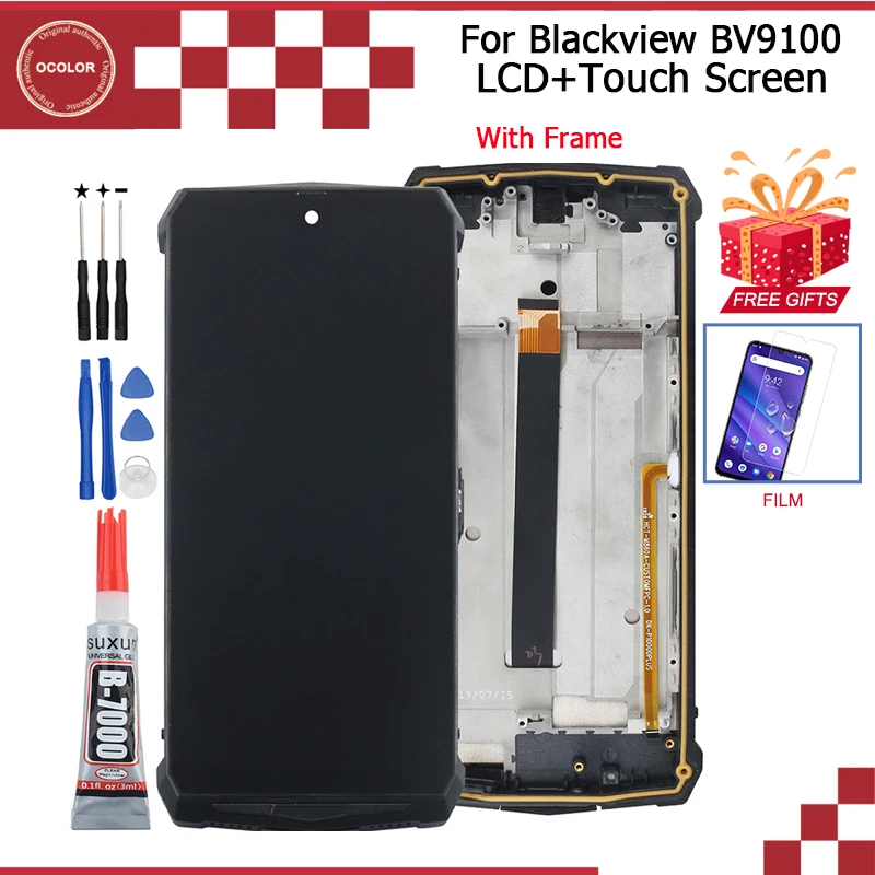 Ocolor для Blackview BV9100 ЖК-дисплей и сенсорный экран в сборе 6,3 ''для Blackview BV9100 экран с рамкой+ пленка+ Инструменты+ клей