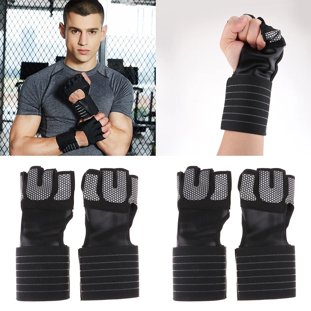 Breathable Half Finger Taekwondo Boxing Gloves & Wrist Wrap Support and Palm Protection – Men Women Exercise Accessories