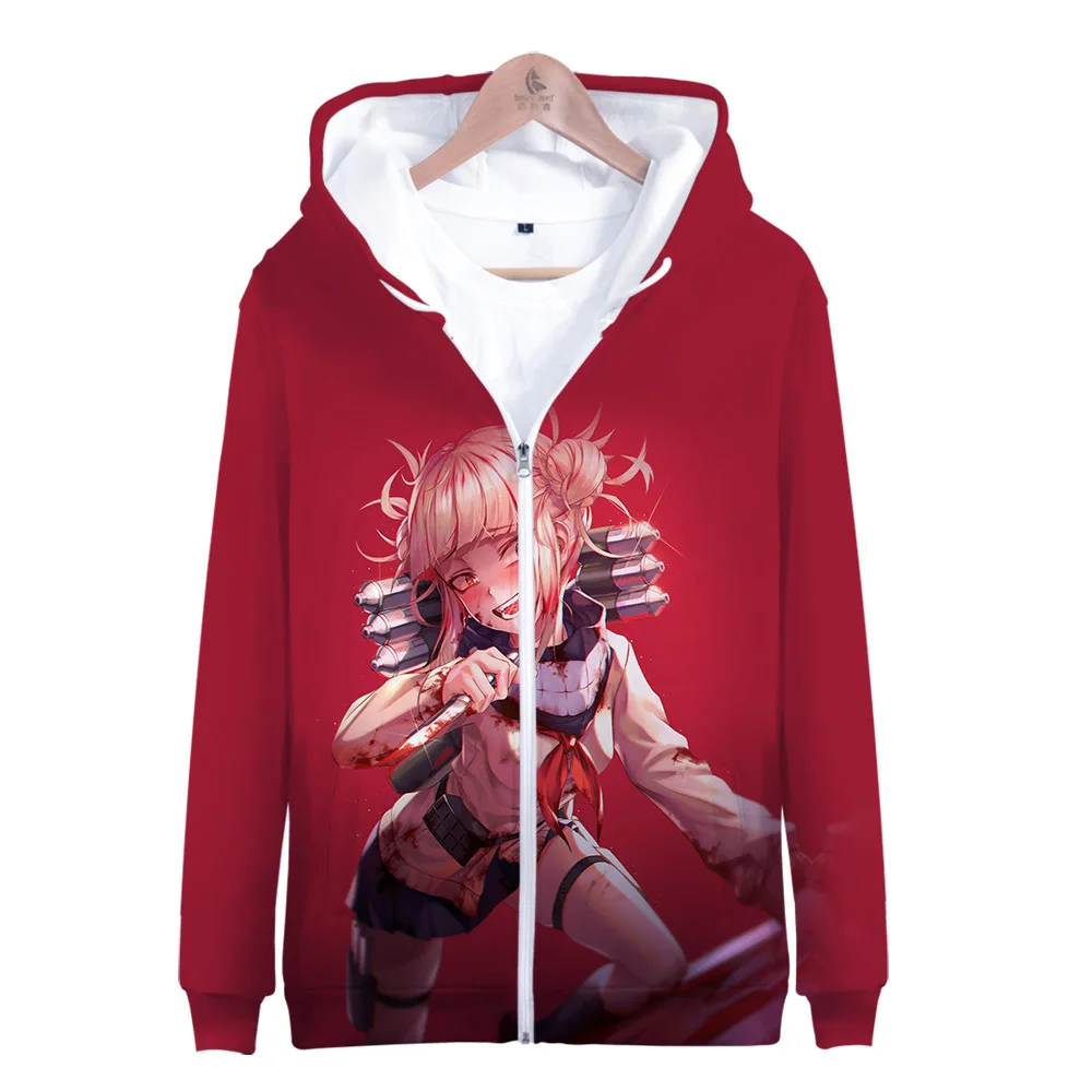 Аниме Мой герой Academy Bakugou Katsuki Izuku Midoriya Himiko Toga мультяшный костюм для женщин мужчин 3D Толстовка свитшот на молнии с капюшоном