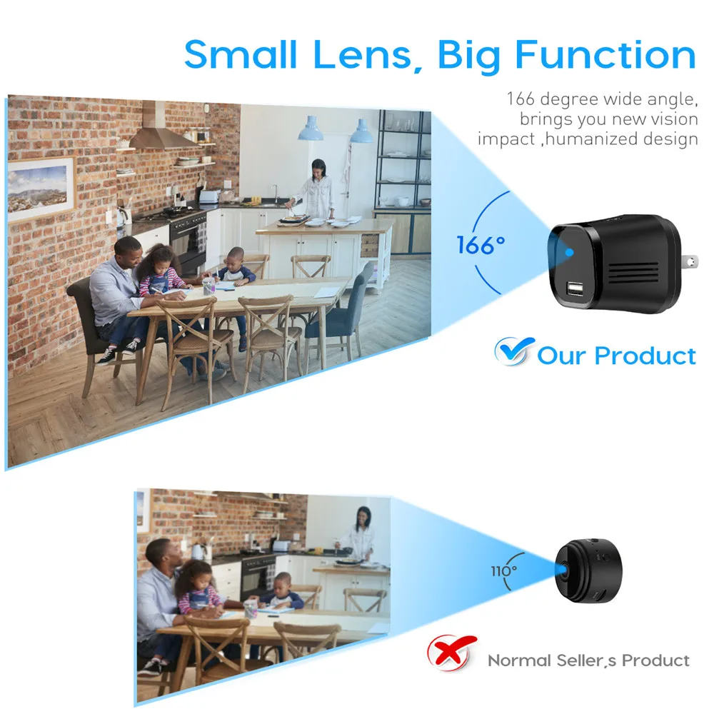 Mini Camera espia Wireless wifi camera USB Charger