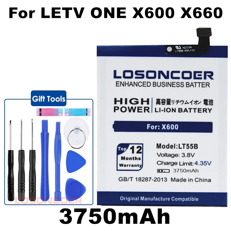 LOSONCOER 3750 мАч LT55B батарея для LeTV ONE X660 X600 Le 1 батарея
