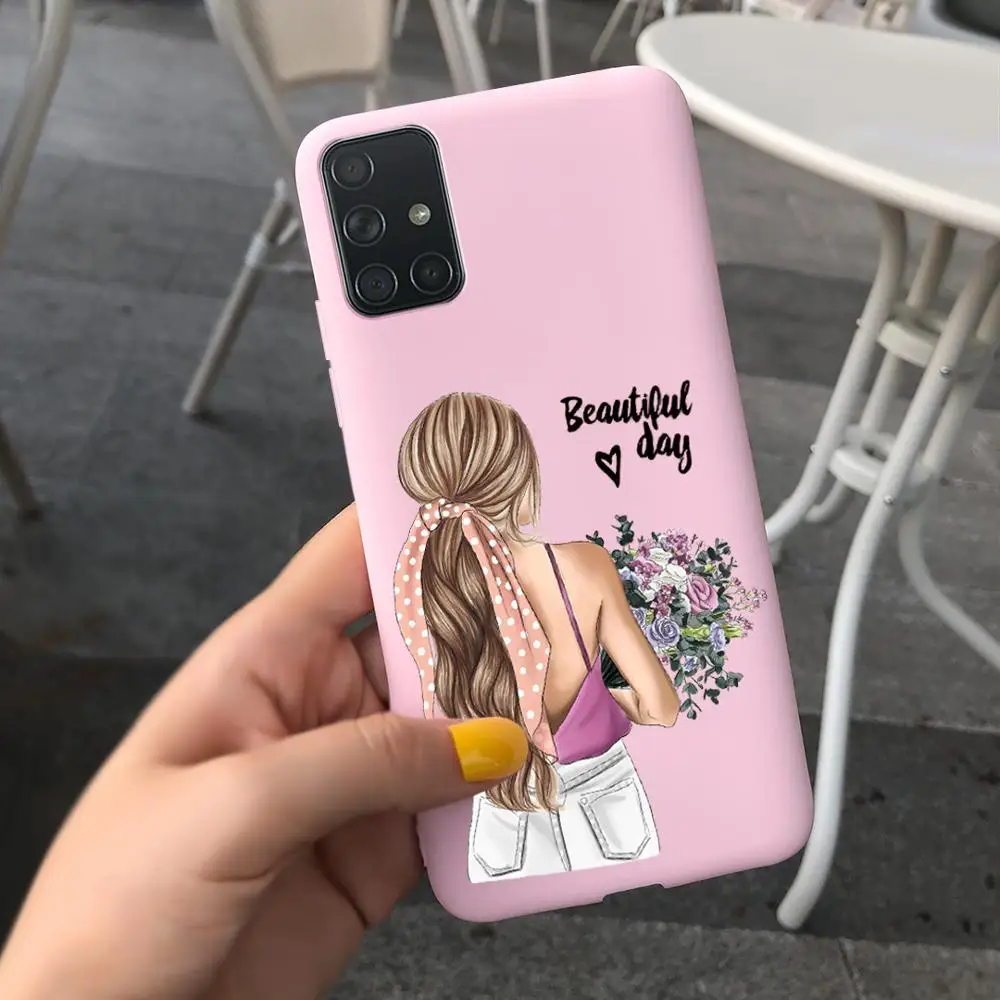 Чехол для Samsung Galaxy A51 2019 Силиконовый ТПУ милый мягкий чехол накладка Coque A71 A 51 71
