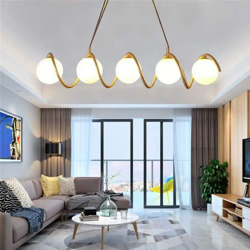 

New Nordic Chandelier Minimalist Art LED Chandeliers G9 bulb 5Heads Hang Glass Ball Living Room Bedroom Restaurant Home Lighting