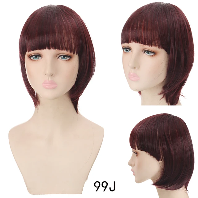 TALANG Neat Front Fringe Clip In  Hair Bangs  Hair Extensions Sweeping Side Blunt Bang Natural Black Brown Hairpieces SW135