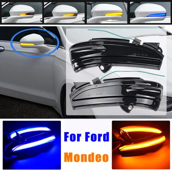 

Side Rear-View Mirror Dynamic Indicator Blinker Indicator Blue LED Turn Signal Light For Ford Fusion Mondeo 2014 2015 2016-2019