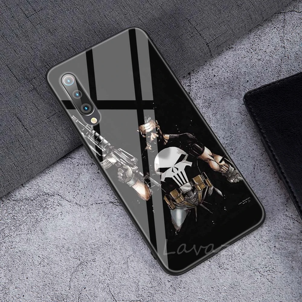 TG22 Lavaza Co mi c schwarz Каратель аниме закаленное стекло мягкий чехол для Xiaomi Redmi Note 5 6 7 Pro mi 8 Lite 9 A1 A2 F1 TPU чехол - Цвет: TG22