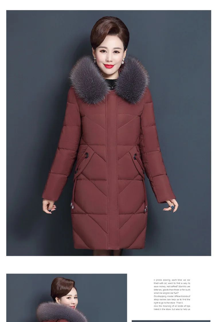 Большие размеры, XL-7XL, зимняя новая женская теплая куртка с капюшоном и меховым воротником для женщин среднего возраста, женская зимняя куртка, утепленная