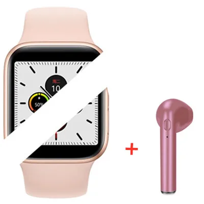 IWO 12 Bluetooth Смарт-часы Full Touch Спортивные Смарт-часы для Apple iOS Android сердечного ритма ЭКГ IP68 Водонепроницаемый IWO11 IWO10 IWO9 - Цвет: pink add headset