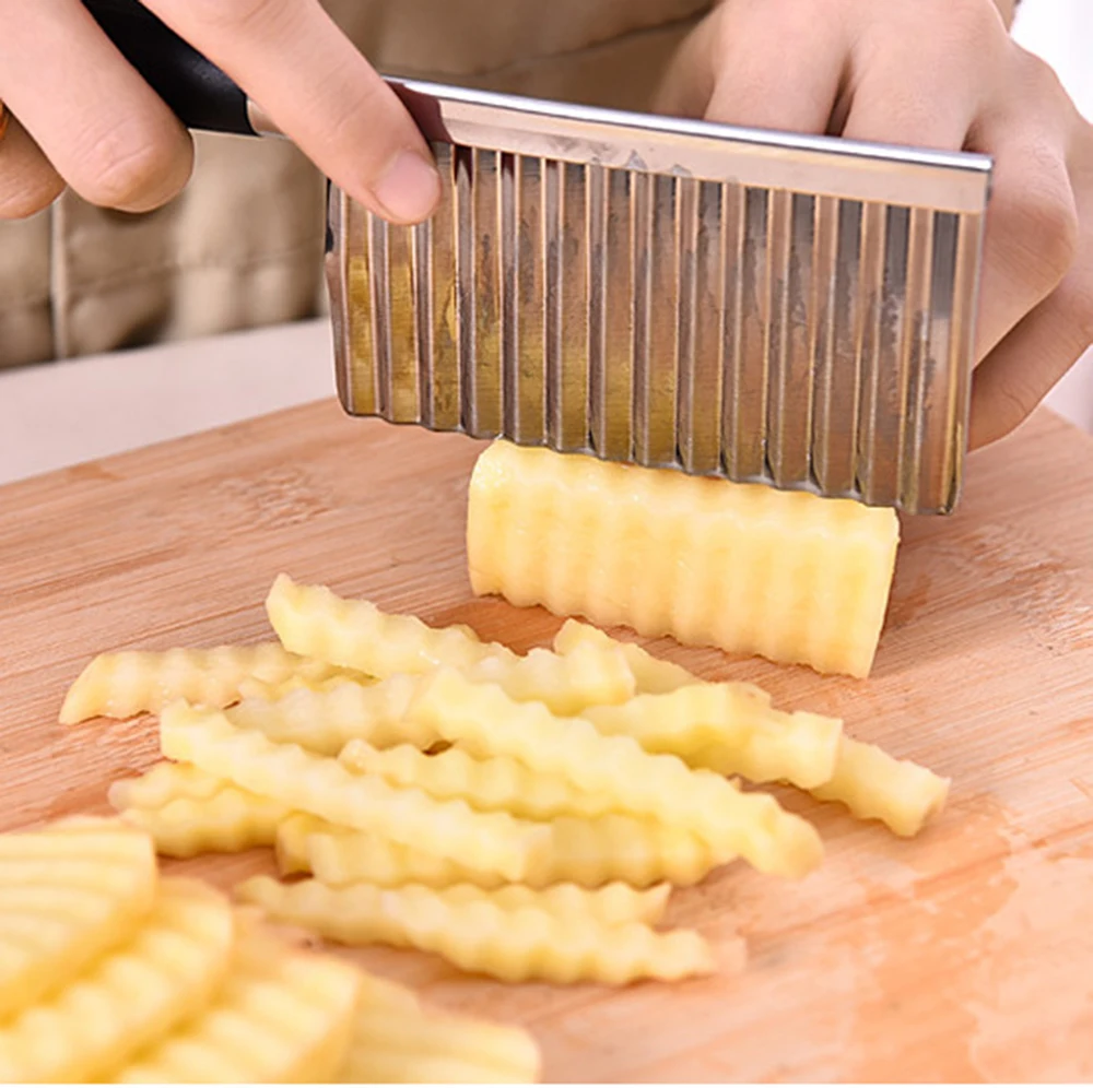 

Wavy knife for cutting potato shreds Stainless steel shredder cutter Kitchen shredder potato slicer