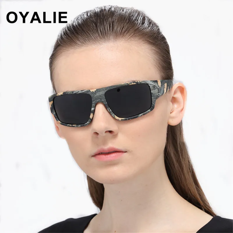 OYALIE, мужские очки, поляризационные, для ночного видения, камуфляжные солнцезащитные очки, для женщин, солнцезащитные очки, зеркальные, квадратные, Vitage, очки, UV400, Gafas de sol