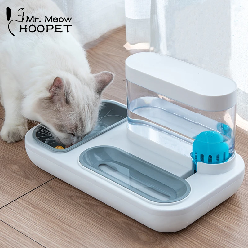 Hoopet Cat Bowls Dog Water Bottle Food Water Feeder for Cats Puppy Drinking Fountain 500ml/1.5L Capacity Neck Protect Feed Bowl