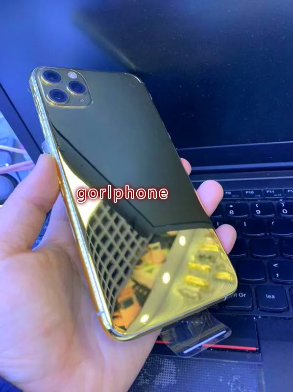 Превосходное качество люкс для iphone 11 11 pro max 24k Платиновый Корпус Шасси зеркало goldco дизайн задняя дверь